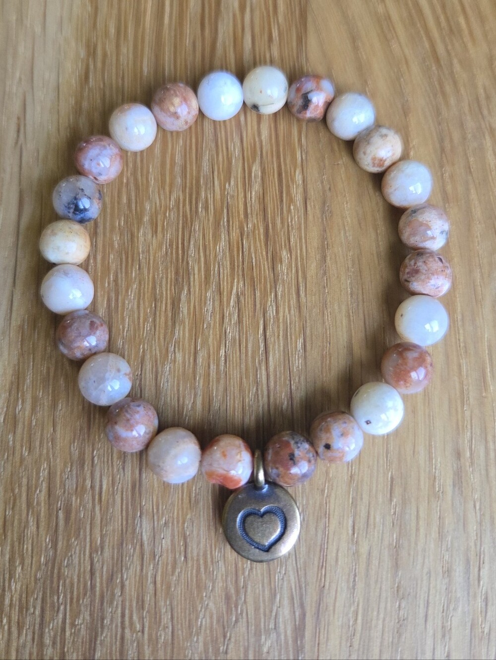 Handmade Mexican Purple Murado Opal Beaded Stretch Bracelet